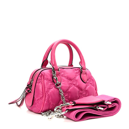 Gucci Nylon Calfskin Enamel GG Matelasse Mini Bowler Bag Lovely 3 of 10