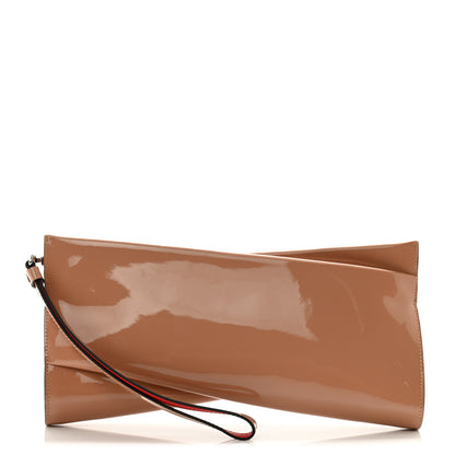 Christian Louboutin Patent Loubi Twist Zip Clutch Bag Nude 1 of 8