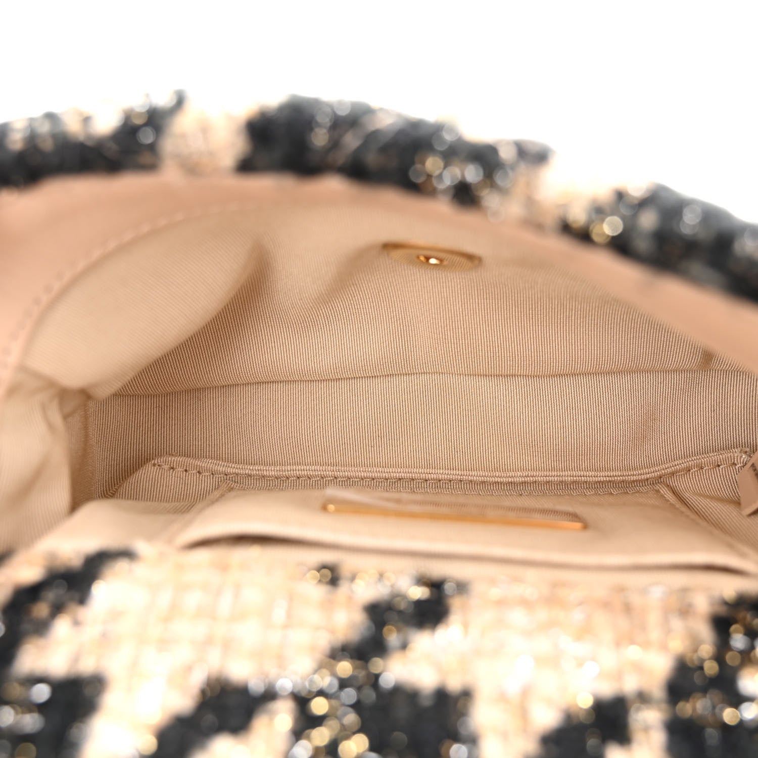 Chanel Tweed Quilted Chanel 19 Waist Bag Beige Black 5 of 11