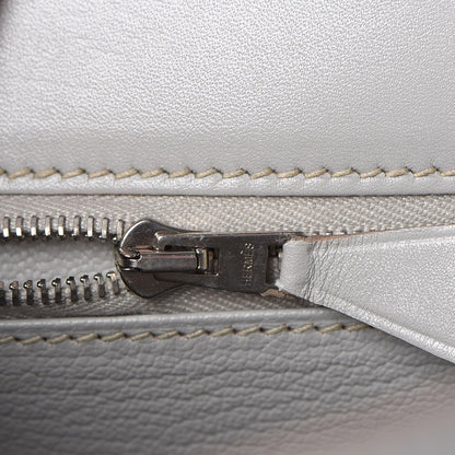 Hermes Tadelakt Kelly Sellier Guilloche 28 Gris Perle 23 of 36