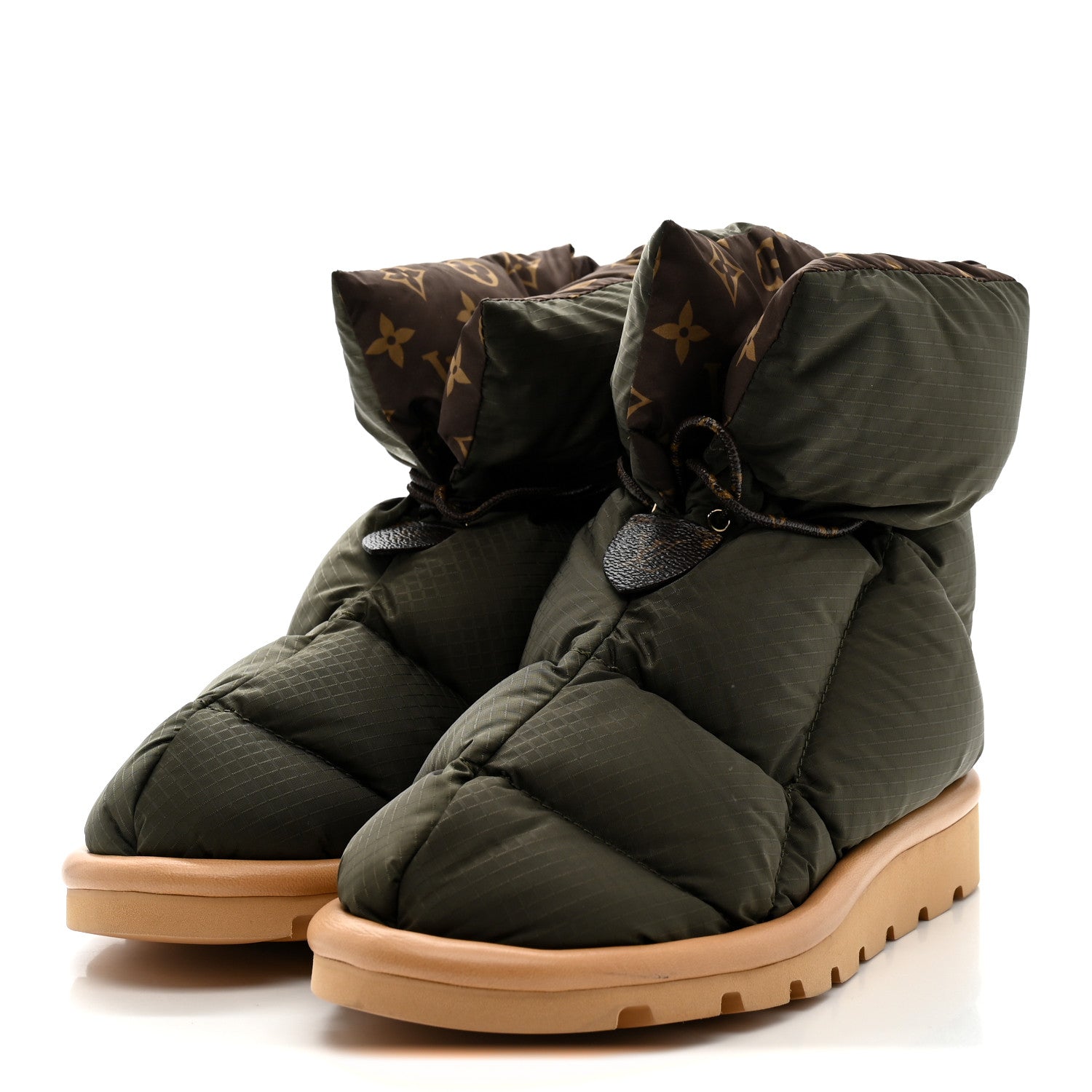 Louis Vuitton Nylon Monogram Pillow Comfort Ankle Boot 37 Khaki 12 of 25