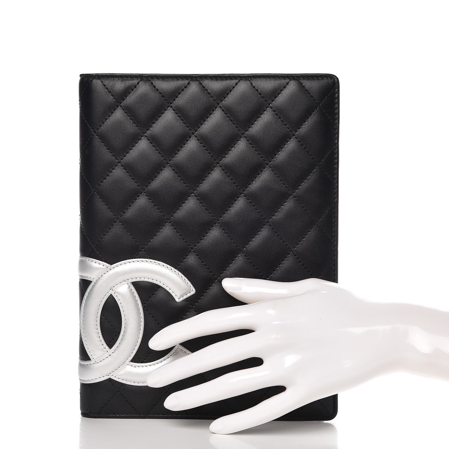 Chanel Calfskin Quilted Large Cambon Agenda Planner Black Silver 2 of 10