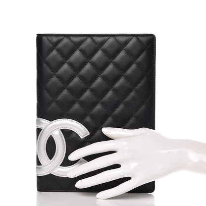 Chanel Calfskin Quilted Large Cambon Agenda Planner Black Silver 2 of 10