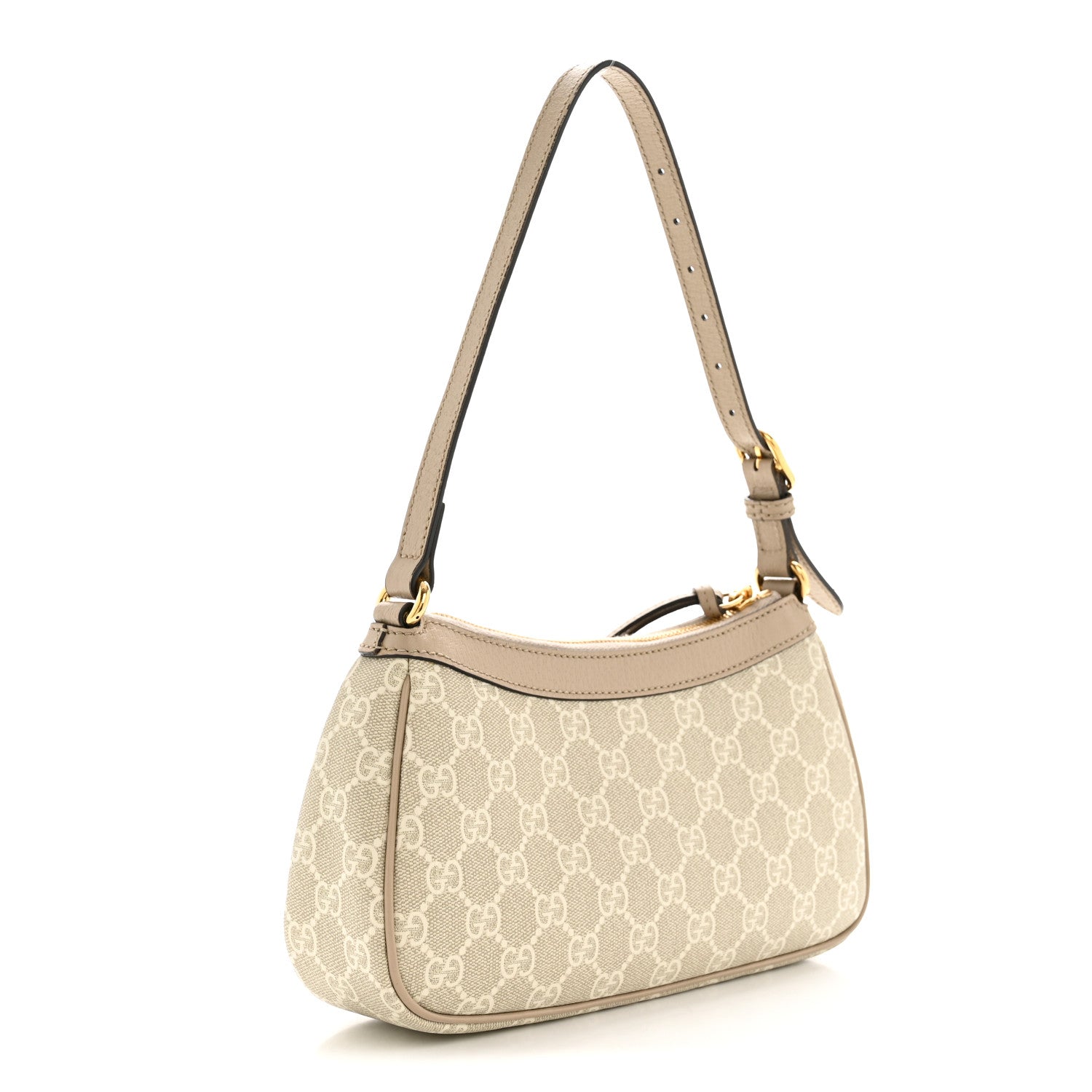 Gucci GG Supreme Monogram Textured Dollar Calfskin Small Ophidia Hobo Beige Mystic White Oatmeal 3 of 11