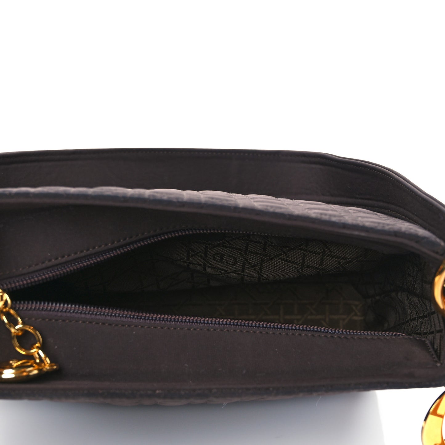 Nylon Cannage Shoulder Bag Marron Fonce