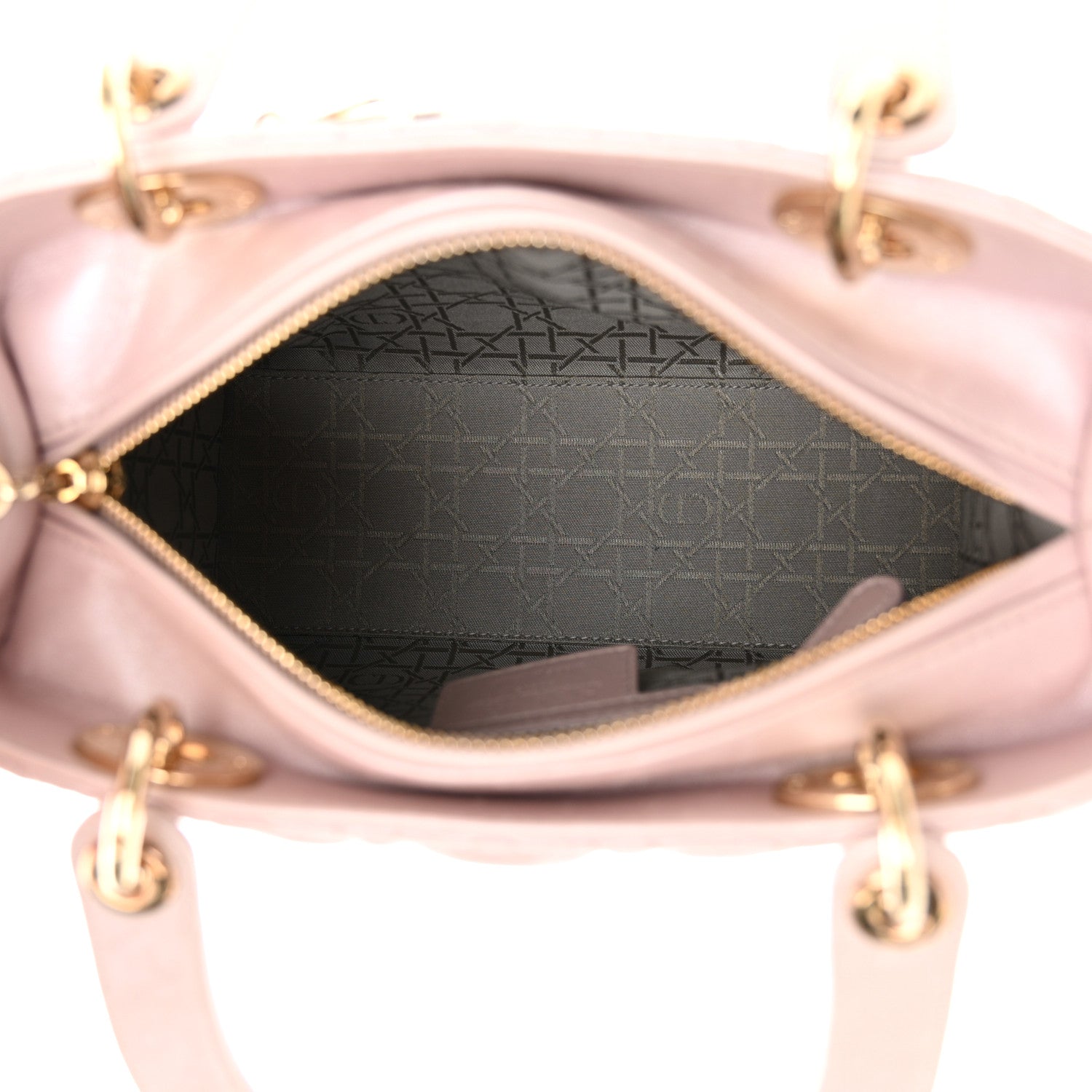 Christian Dior Pearly Lambskin Cannage Medium Lady Dior Lotus 5 of 13