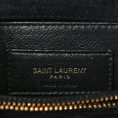 Saint Laurent Patent Y Quilted Monogram Small Loulou Chain Satchel Black 6 of 9