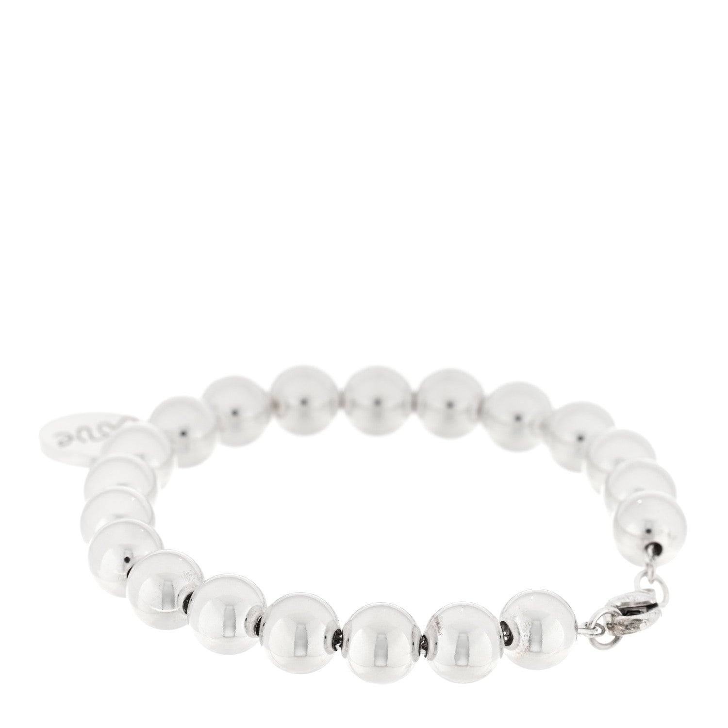 Tiffany Sterling Silver 8mm Paloma Picasso Bead Loving Heart Tag Bracelet 2 of 3
