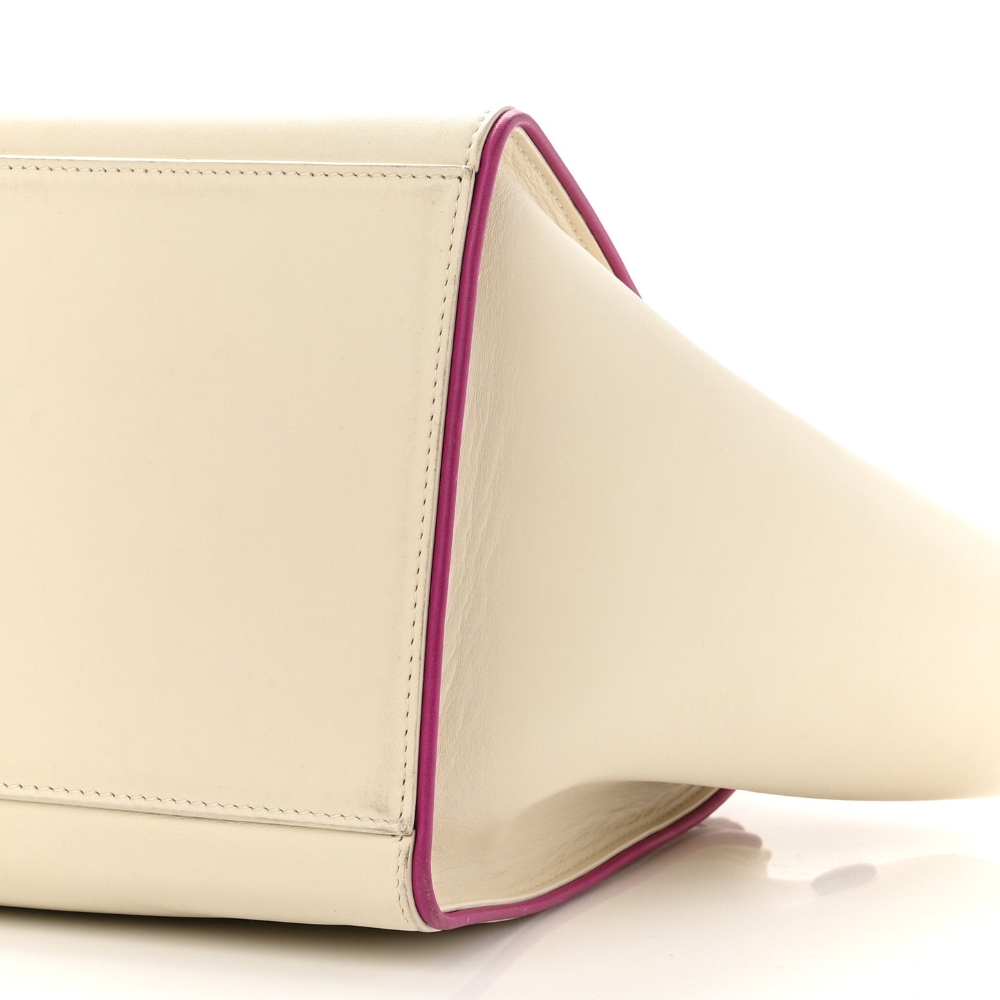 Smooth Calfskin Small Trapeze White Magenta