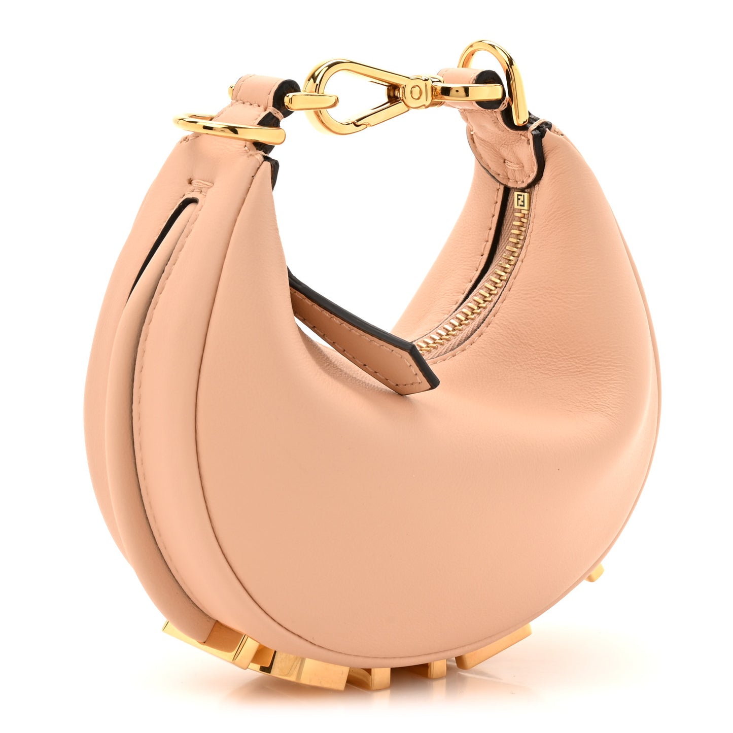 Vitello Grace Matte Nano Fendigraphy Hobo Charm Light Rose