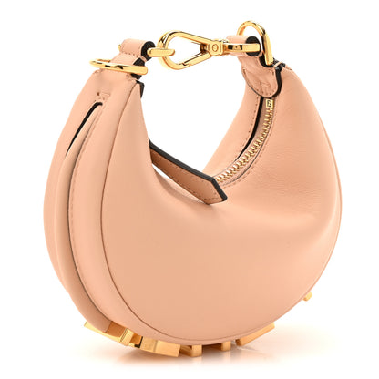 Fendi Vitello Grace Matte Nano Fendigraphy Hobo Charm Light Rose 3 of 10
