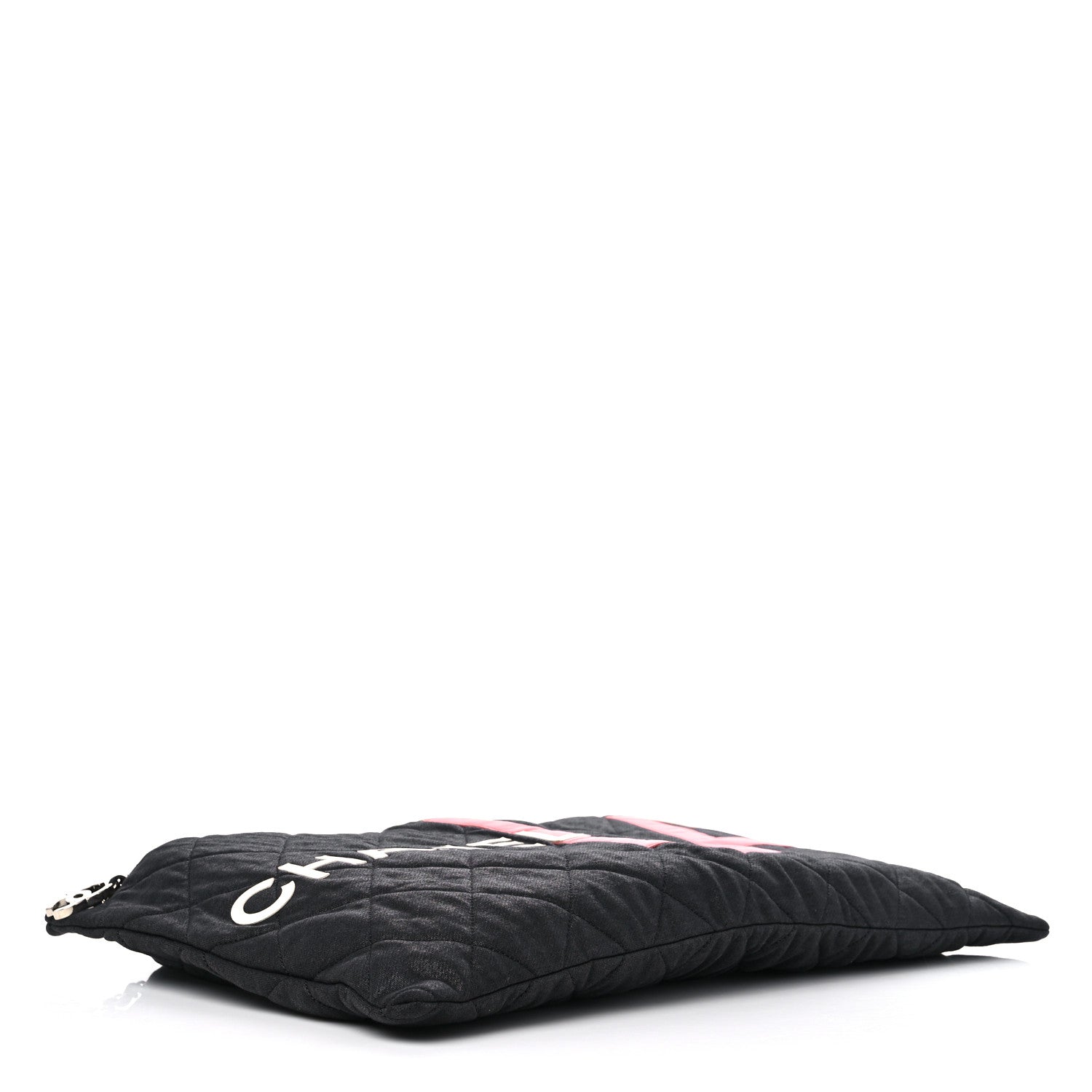 Chanel Jersey Quilted LA Cabas Bag Black Red 4 of 12