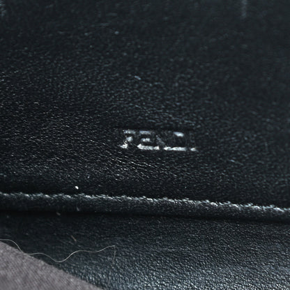 Fendi Pequin Cuoio Vegetale Zip Around Wallet Tobacco Black 7 of 8