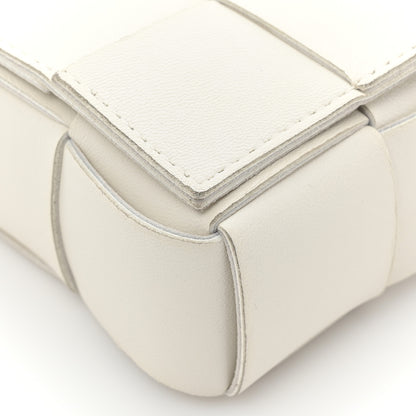 Bottega Veneta Lambskin Maxi Intrecciato Extra Mini Cassette Crossbody Bag White 9 of 12