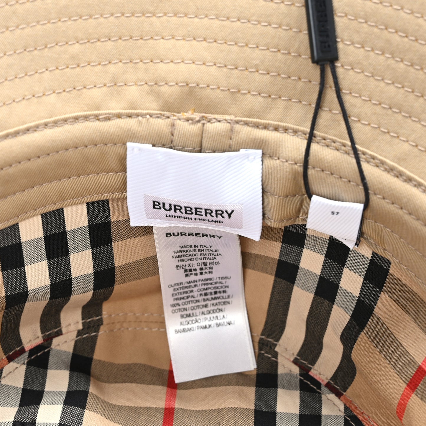 Cotton Gabardine Bucket Hat M Honey