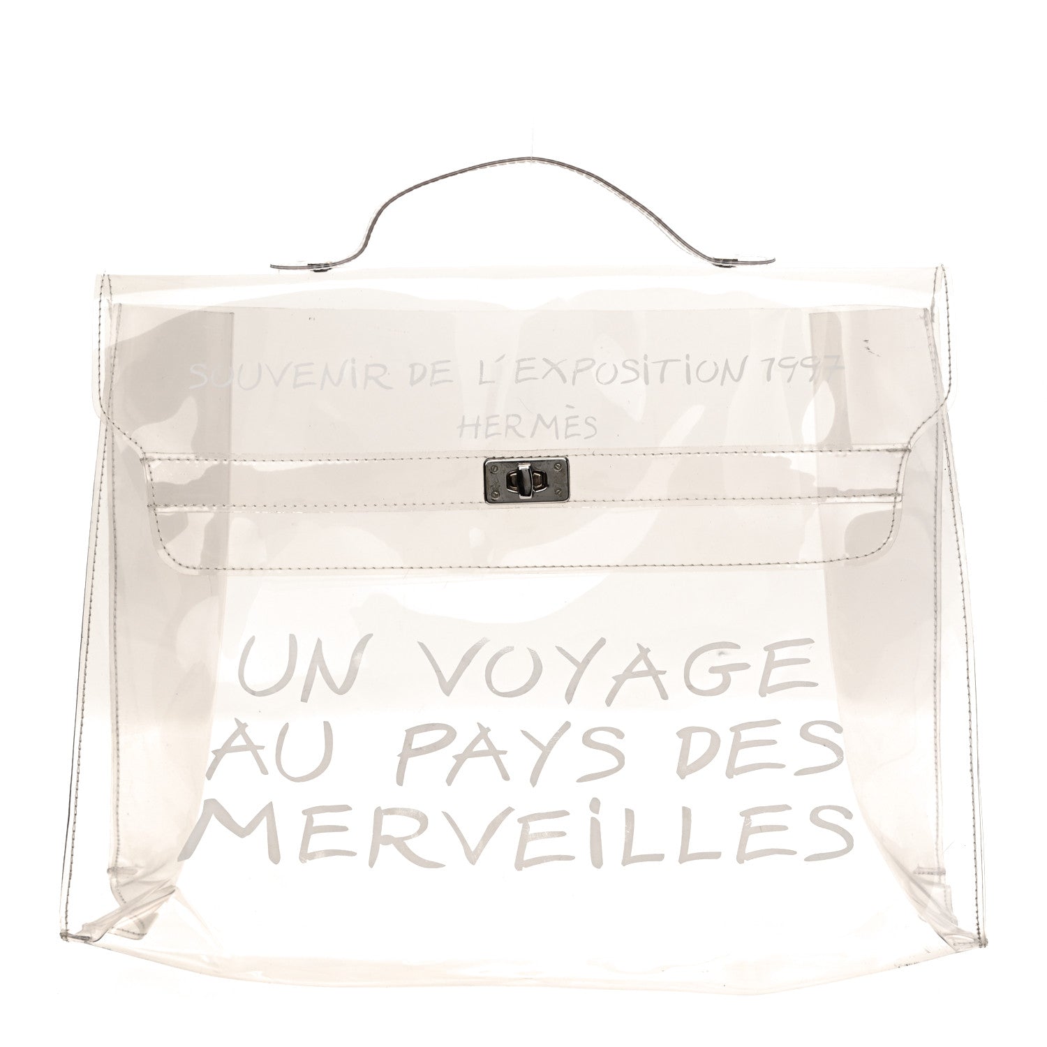 Hermes Vinyl Souvenir De L'Exposition Kelly Transparent 1 of 8