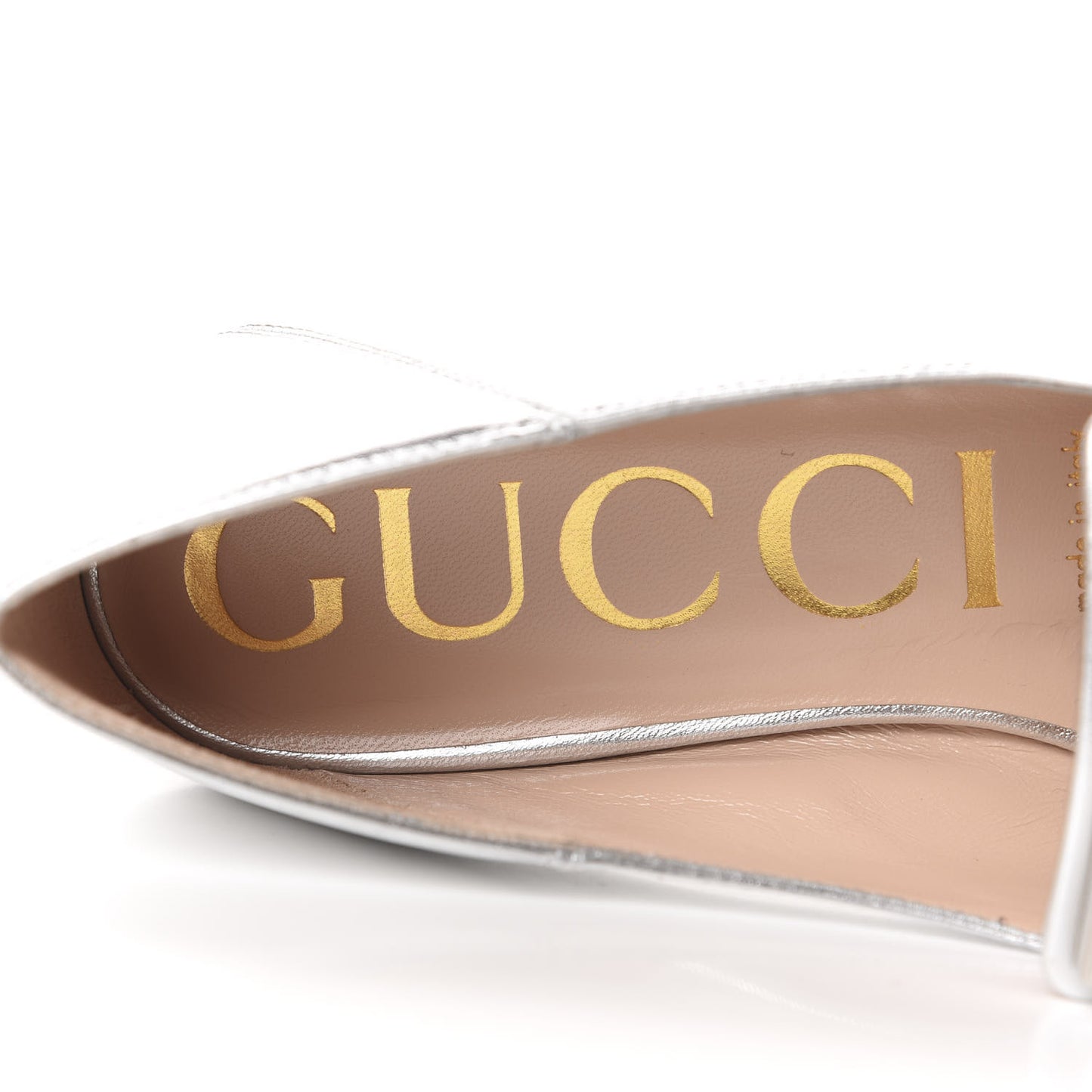 Metallic Nappa Crystal Square G Madelyn Loafers 37.5 Silver