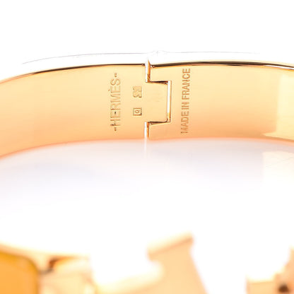 Hermes Enamel Narrow Clic Clac H Bracelet PM Jaune Madras 5 of 5