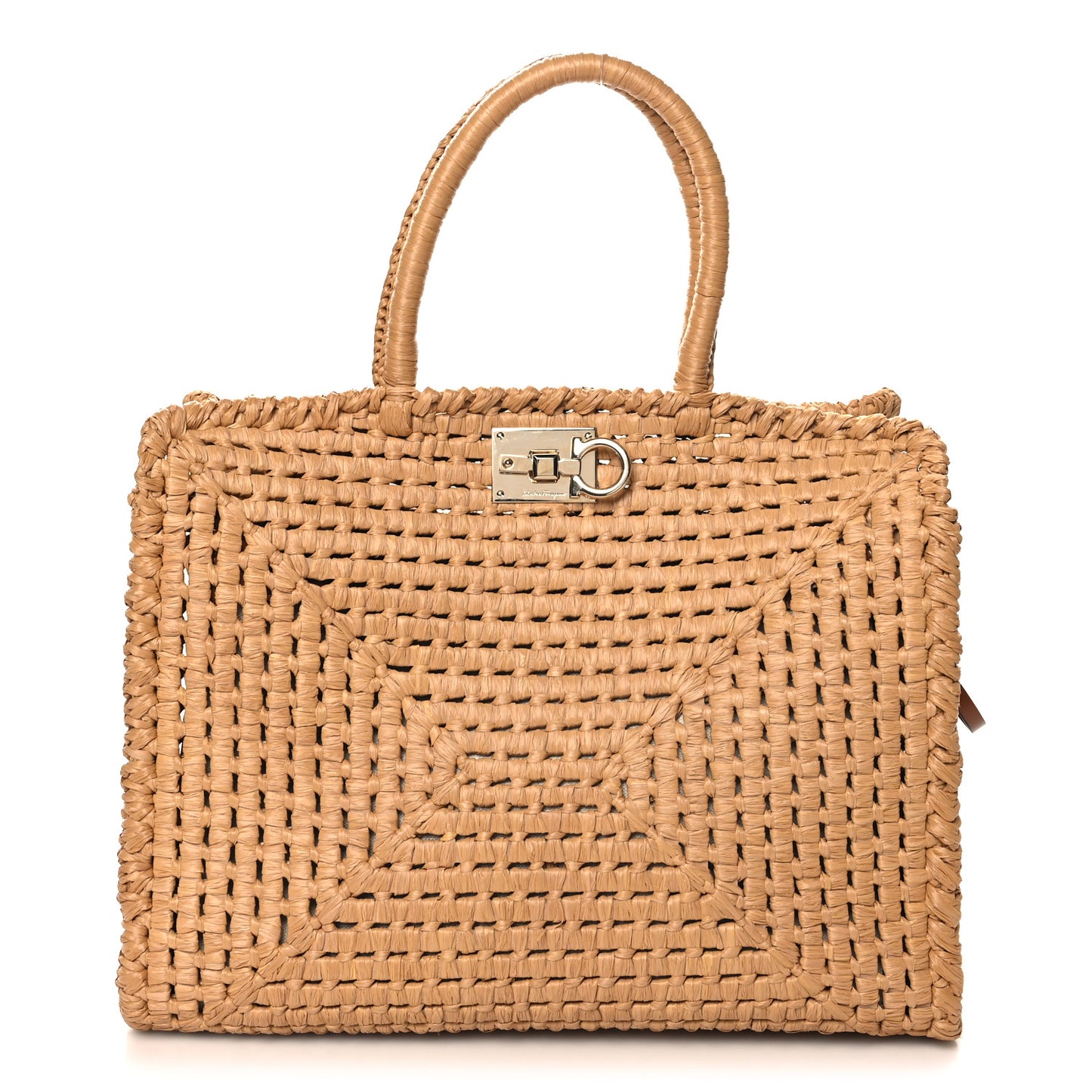 Raffia Large The Studio Box Bag Natural