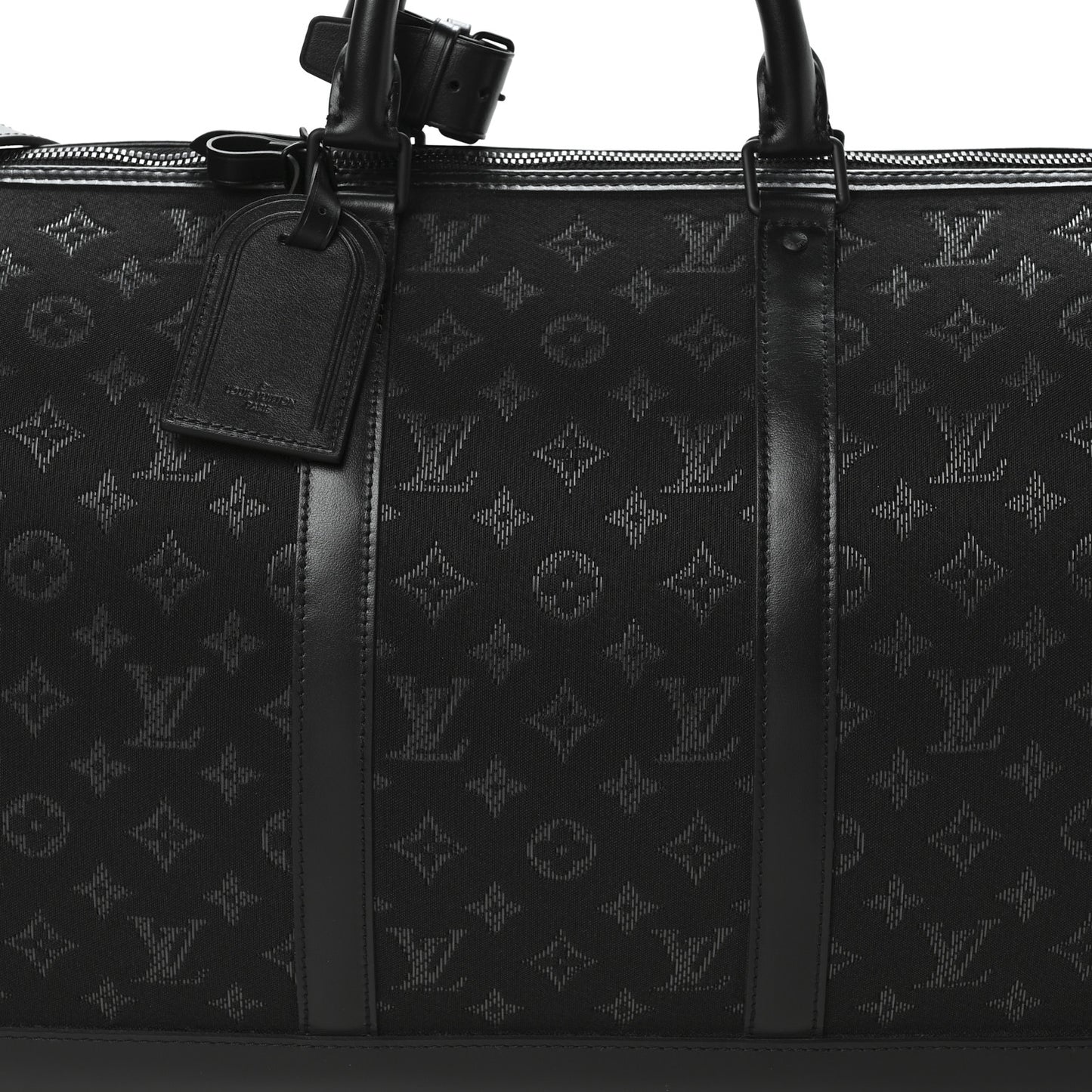 Jacquard Monogram Light Up Keepall Bandouliere 50  Black