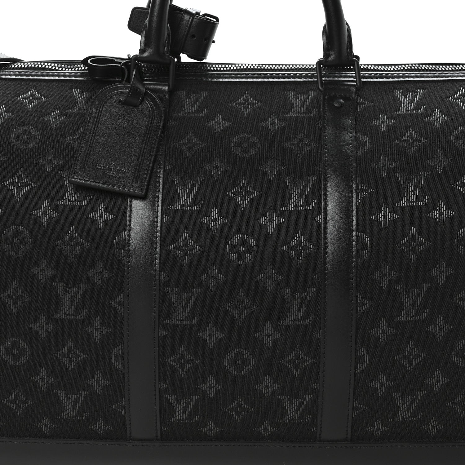 Louis Vuitton Jacquard Monogram Light Up Keepall Bandouliere 50  Black 8 of 11