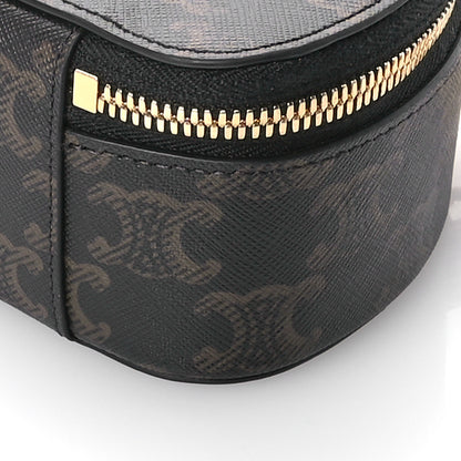 Celine Calfskin Triomphe Canvas Half Moon Case Tan 10 of 11
