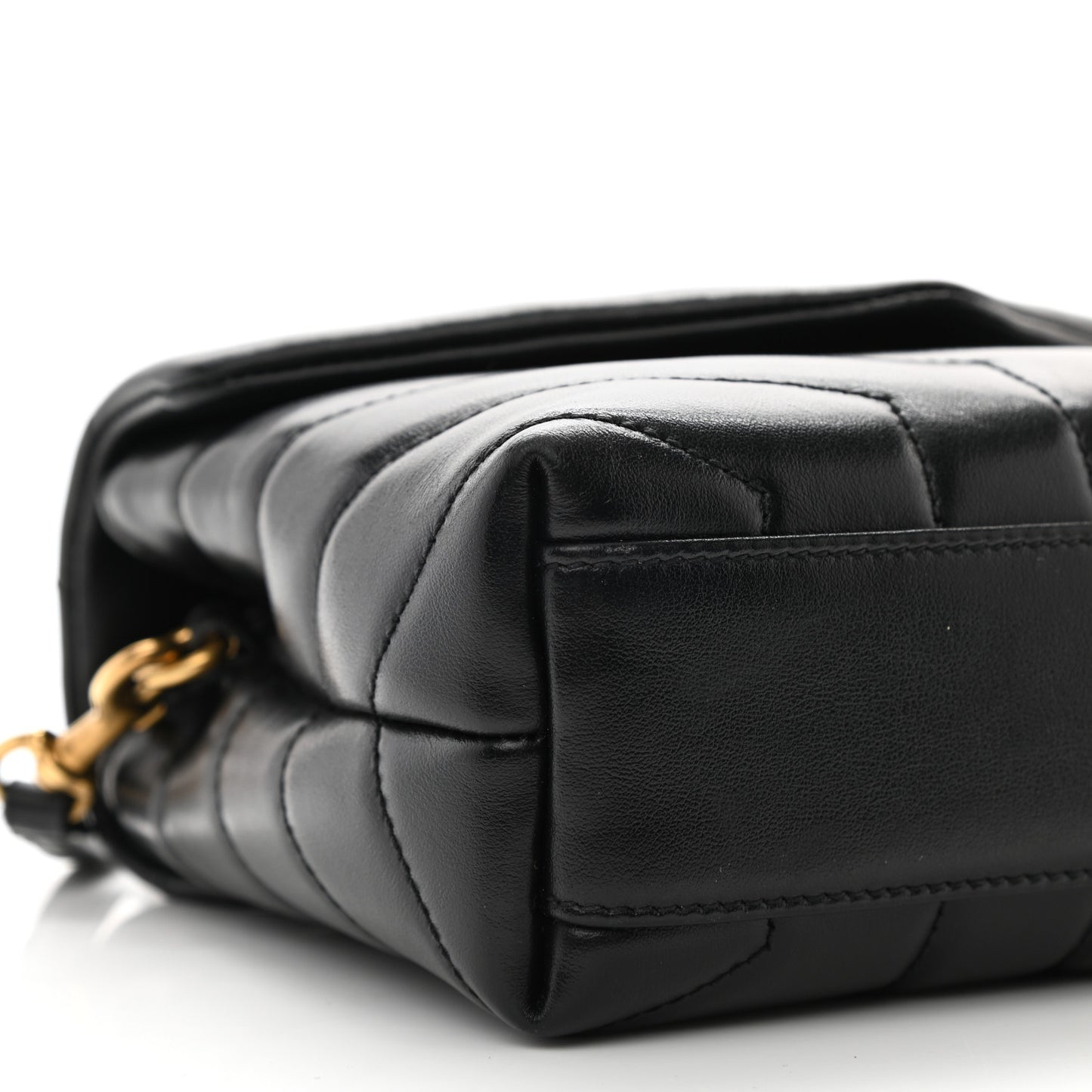 Calfskin Y Quilted Monogram Toy Loulou Crossbody Bag Black