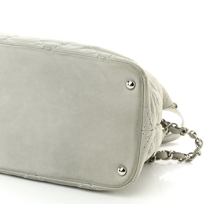 Chanel Iridescent Calfskin Diamond Stitched CC Shopping Tote Gris Clair 10 of 10