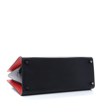 Christian Louboutin Calfskin Patent Spiked Large Paloma Black 4 of 10