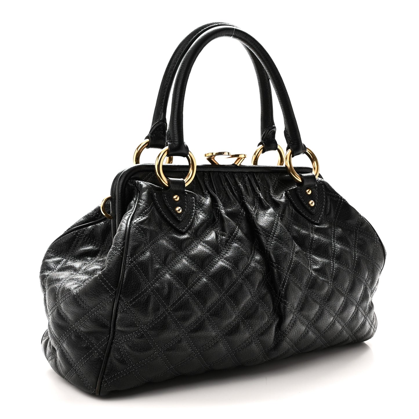 Calfskin Quilted Stam Black