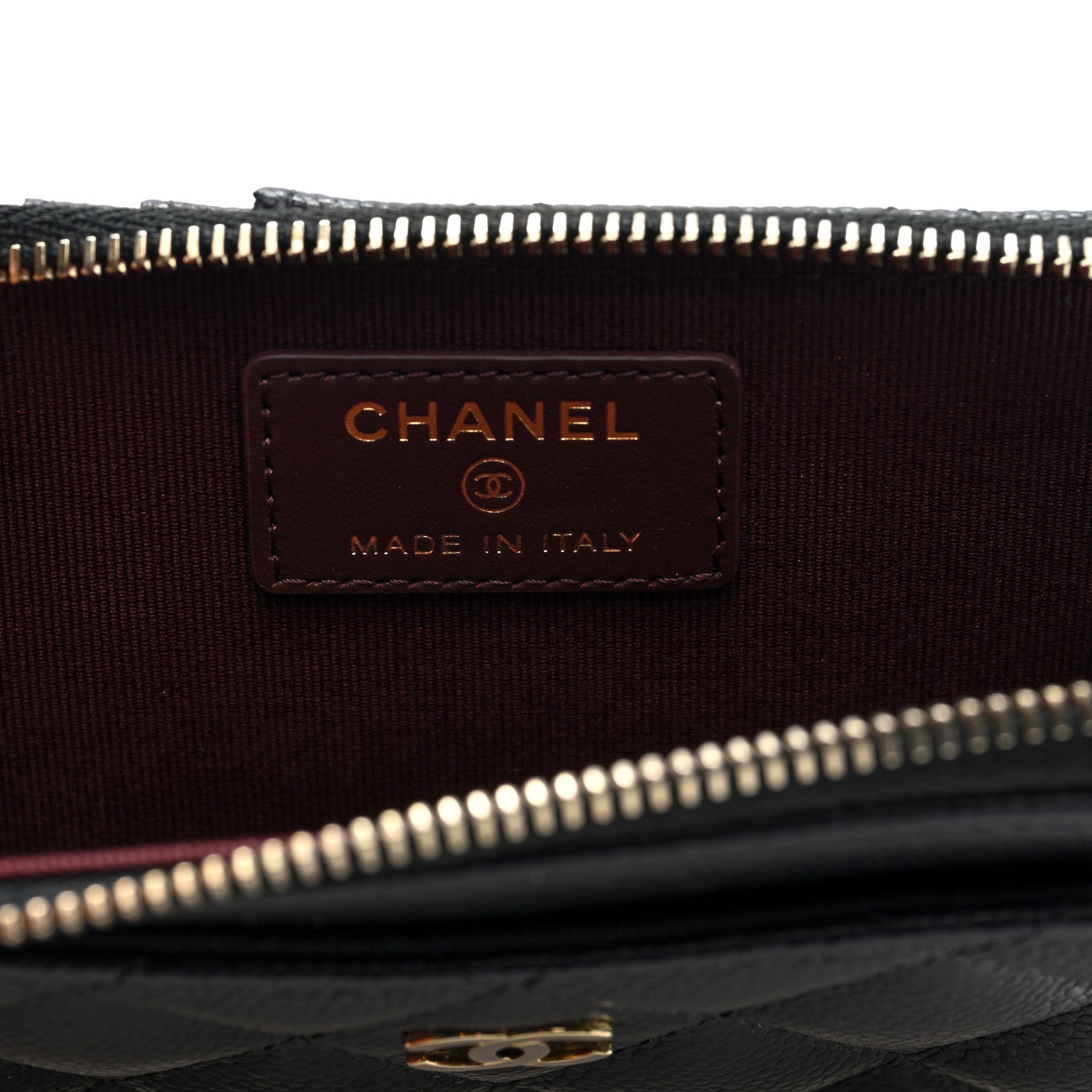 Chanel Caviar Quilted CC Zip Around Card Holder Black 6 of 8