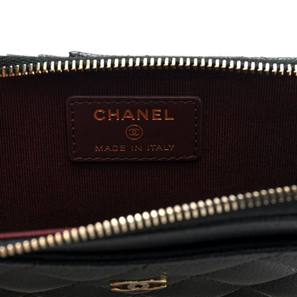 Chanel Caviar Quilted CC Zip Around Card Holder Black 6 of 8