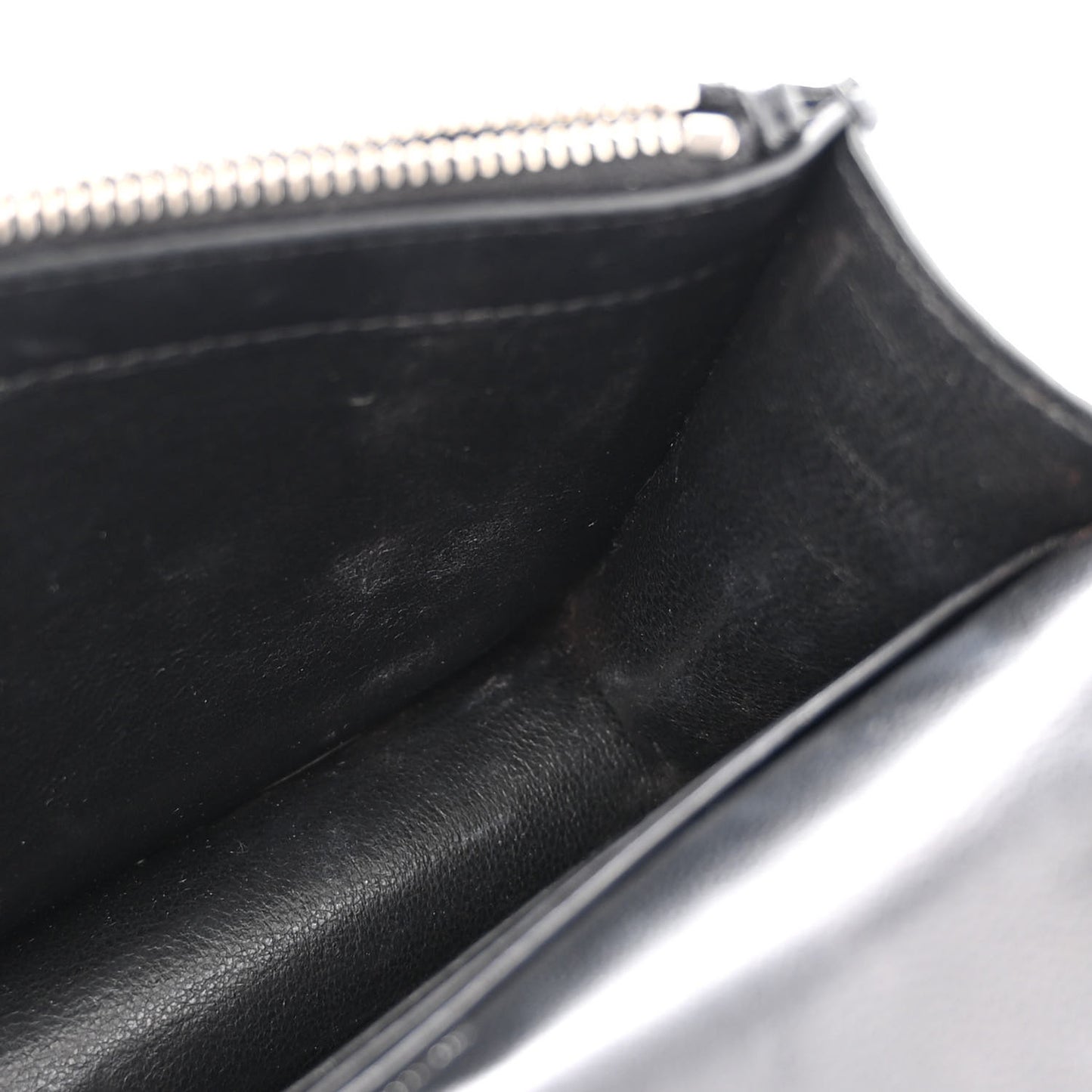 Calfskin Crocodile Embossed Kate Monogram Tassel Chain Wallet Black