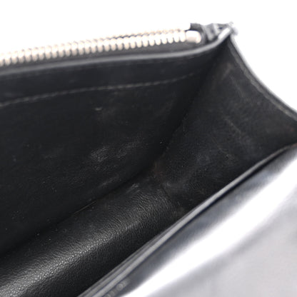 Saint Laurent Calfskin Crocodile Embossed Kate Monogram Tassel Chain Wallet Black 9 of 11