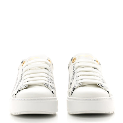 Louis Vuitton Calfskin Printed Time Out Trainer Sneakers 39 White 2 of 10