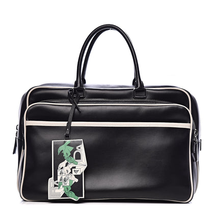 Prada X JAMES JEAN Vitello Comic Print Duffle Black Talco 1 of 11