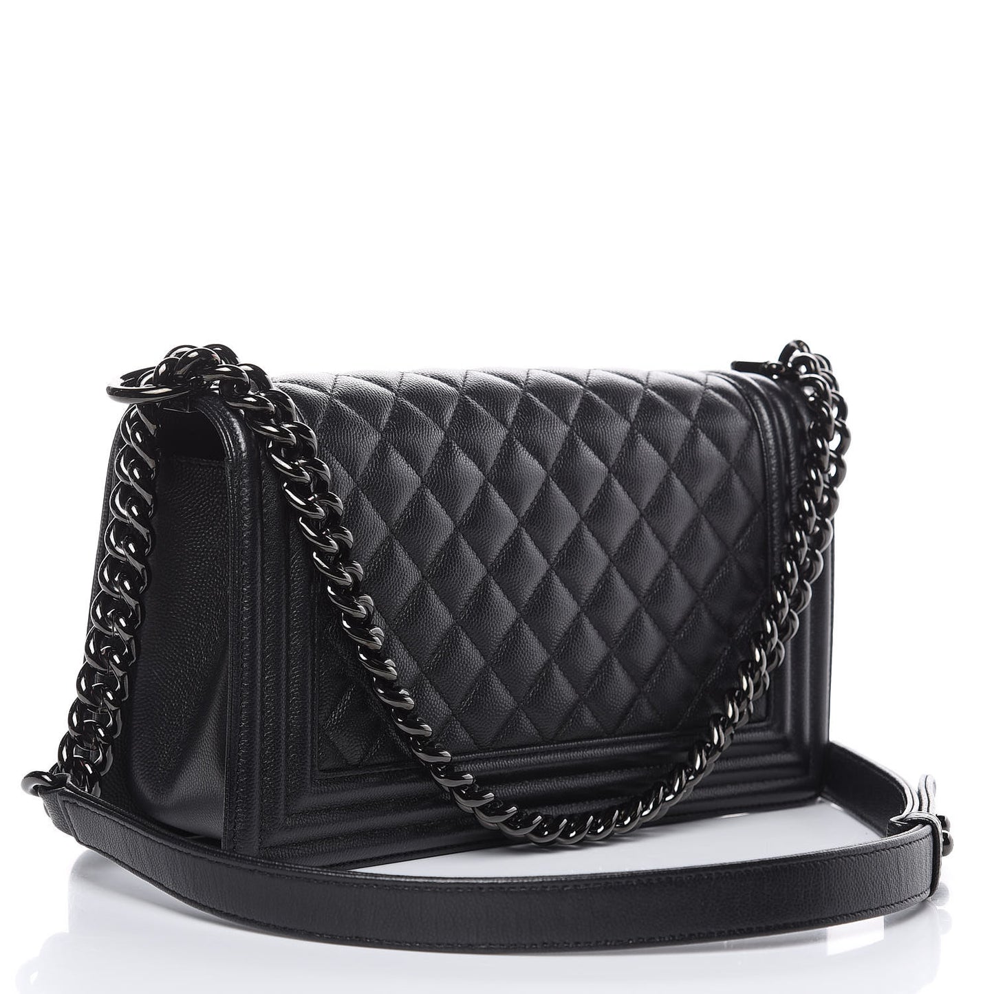 Caviar Quilted Medium Boy Flap So Black