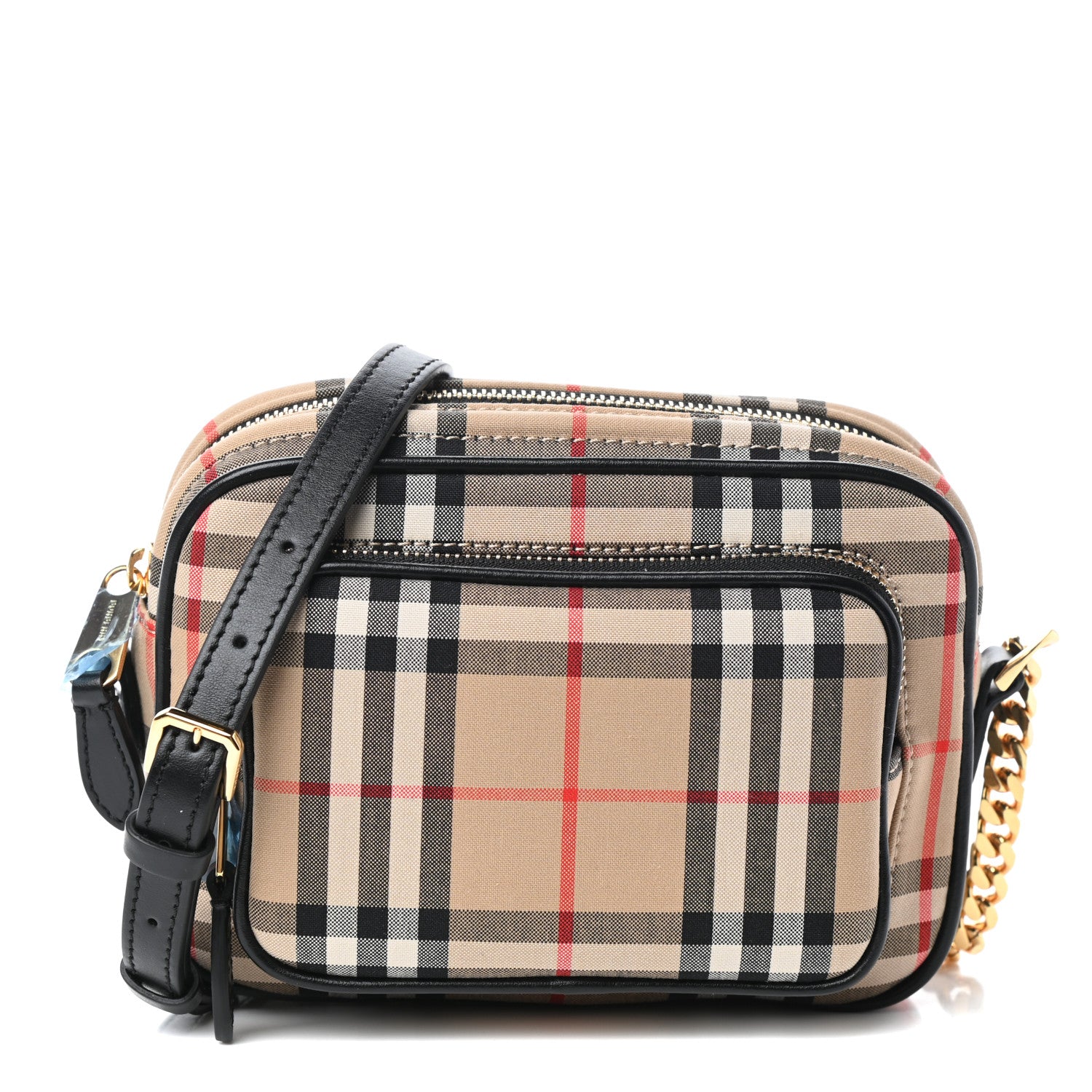 Burberry Calfskin Vintage Check Camera Bag Archive Beige 1 of 9