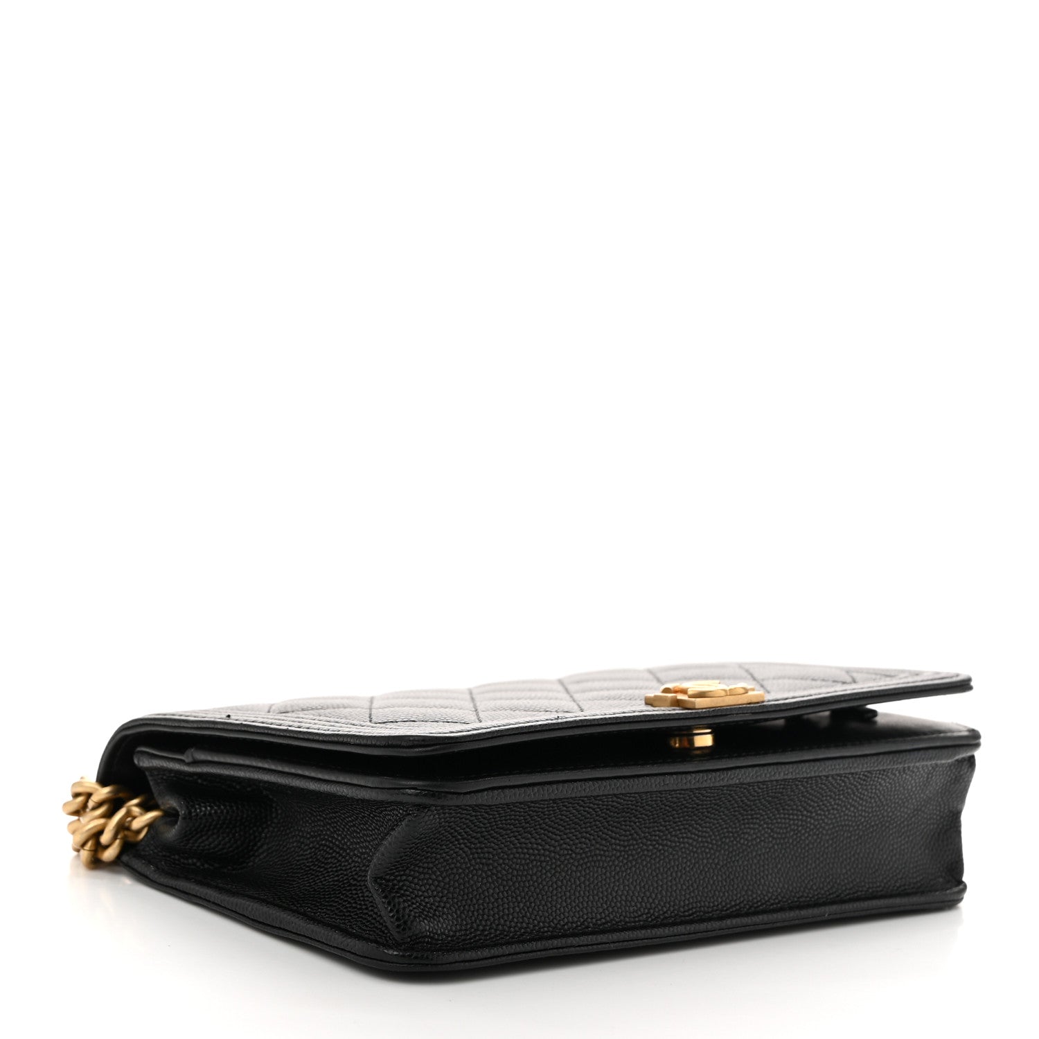 Chanel Caviar Quilted Boy Wallet On Chain WOC Black 4 of 13