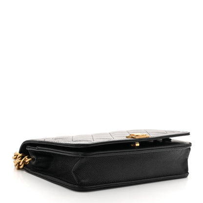 Chanel Caviar Quilted Boy Wallet On Chain WOC Black 4 of 13