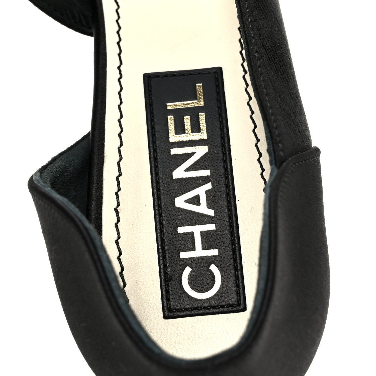 Chanel Satin Strass CC Pumps 40 Black 7 of 10