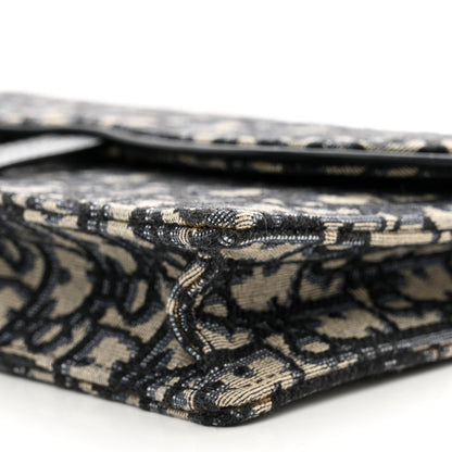 Christian Dior Oblique Saddle Chain Pouch Blue 9 of 10