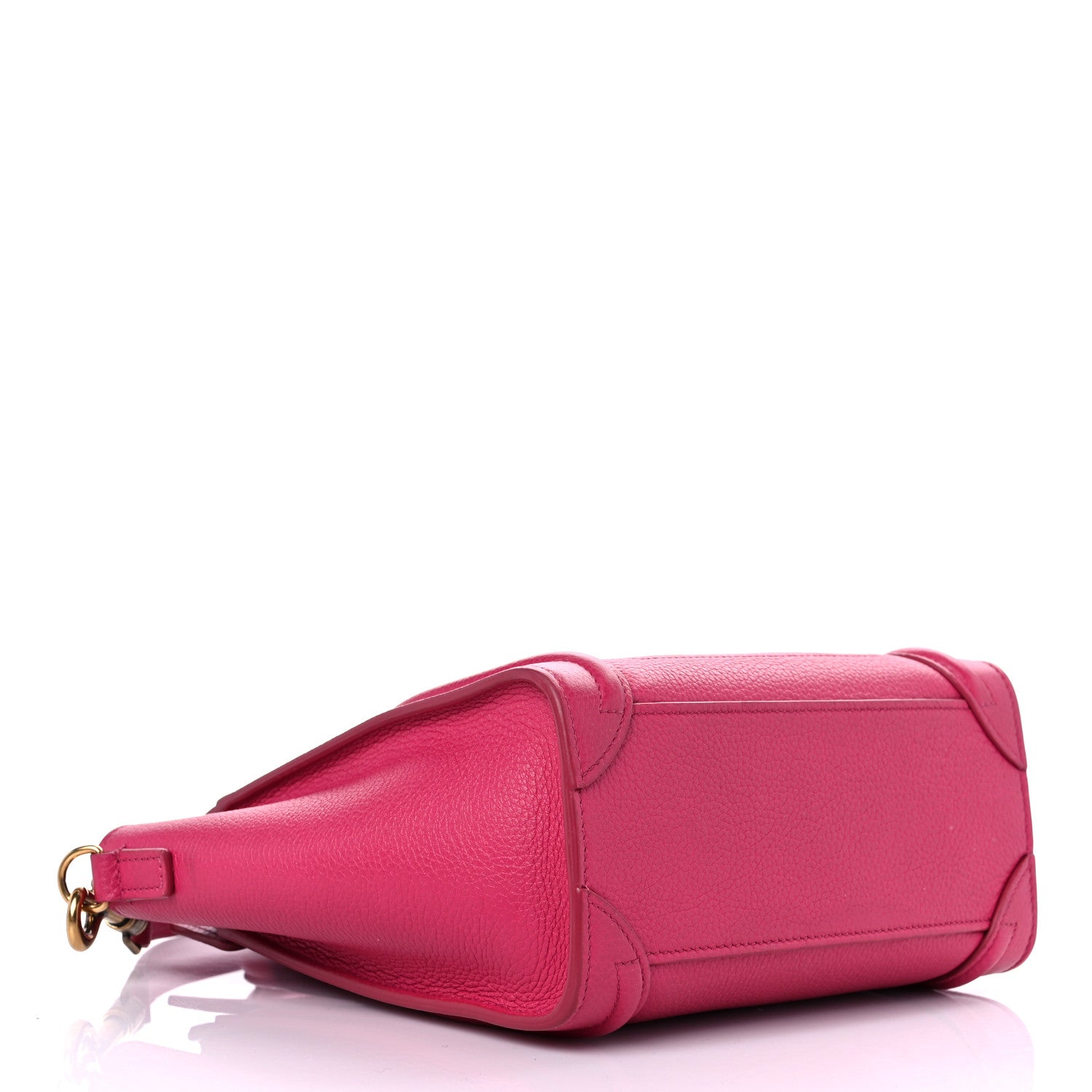 Celine Drummed Calfskin Nano Luggage Fuchsia 4 of 19