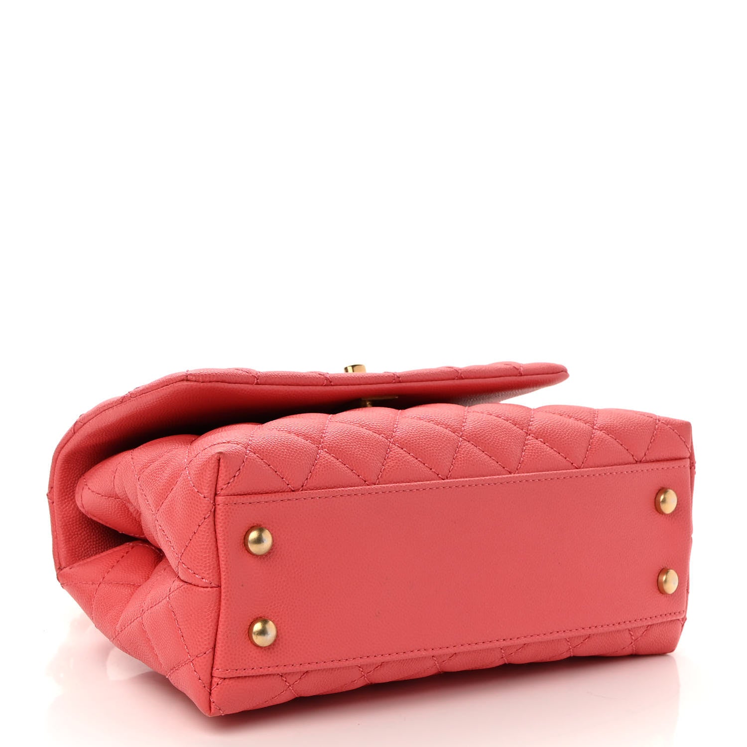 Chanel Caviar Lizard Embossed Quilted Mini Coco Handle Flap Pink 4 of 11