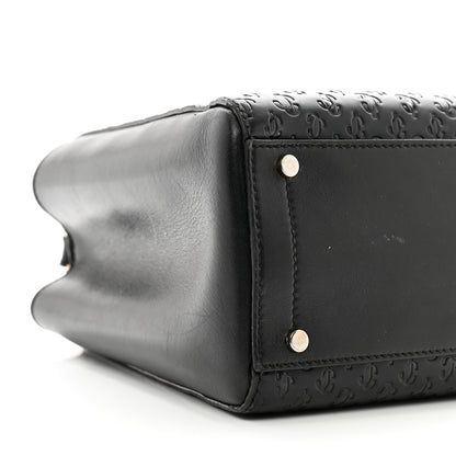 Jimmy Choo Calfskin Logo Embossed Varenne Top Handle Bag Black 8 of 12
