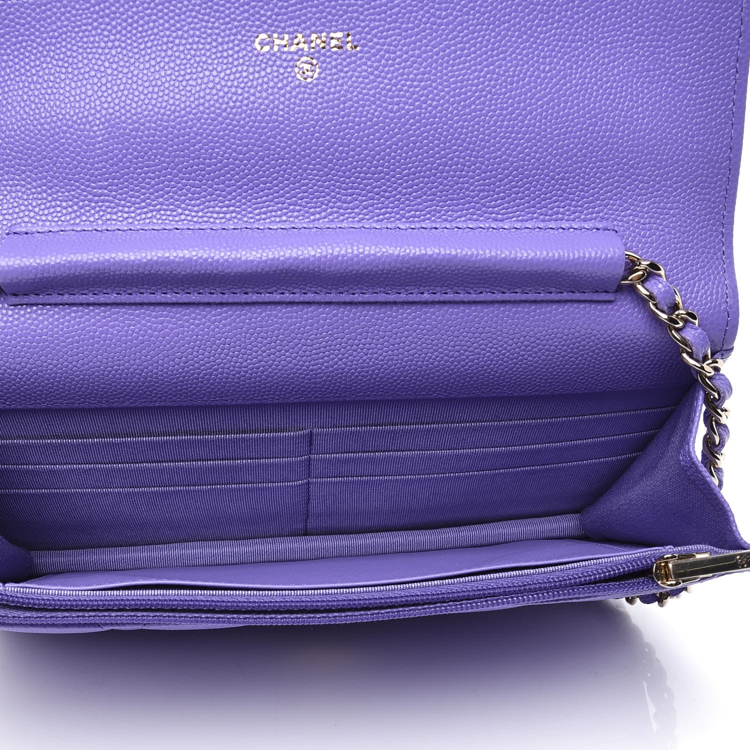 Chanel Caviar Quilted Wallet On Chain WOC Purple 4 of 11