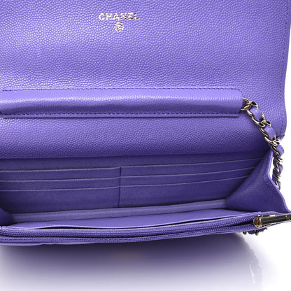 Chanel Caviar Quilted Wallet On Chain WOC Purple 4 of 11