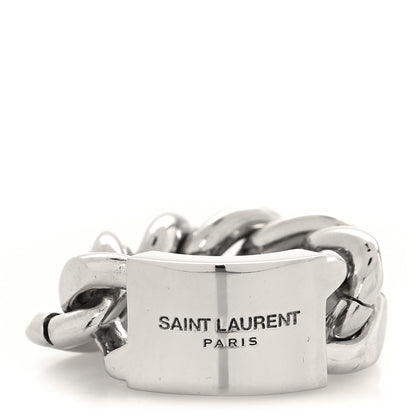 Saint Laurent Logo Engraved Chain Ring 49 5 Silver 1 of 4