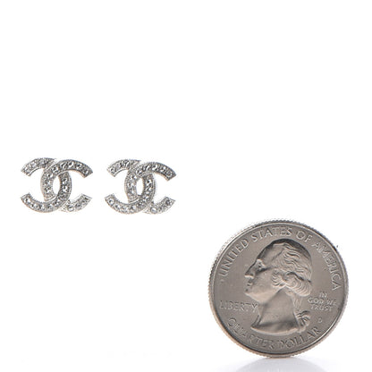 Chanel Crystal CC Earrings Silver 2 of 6