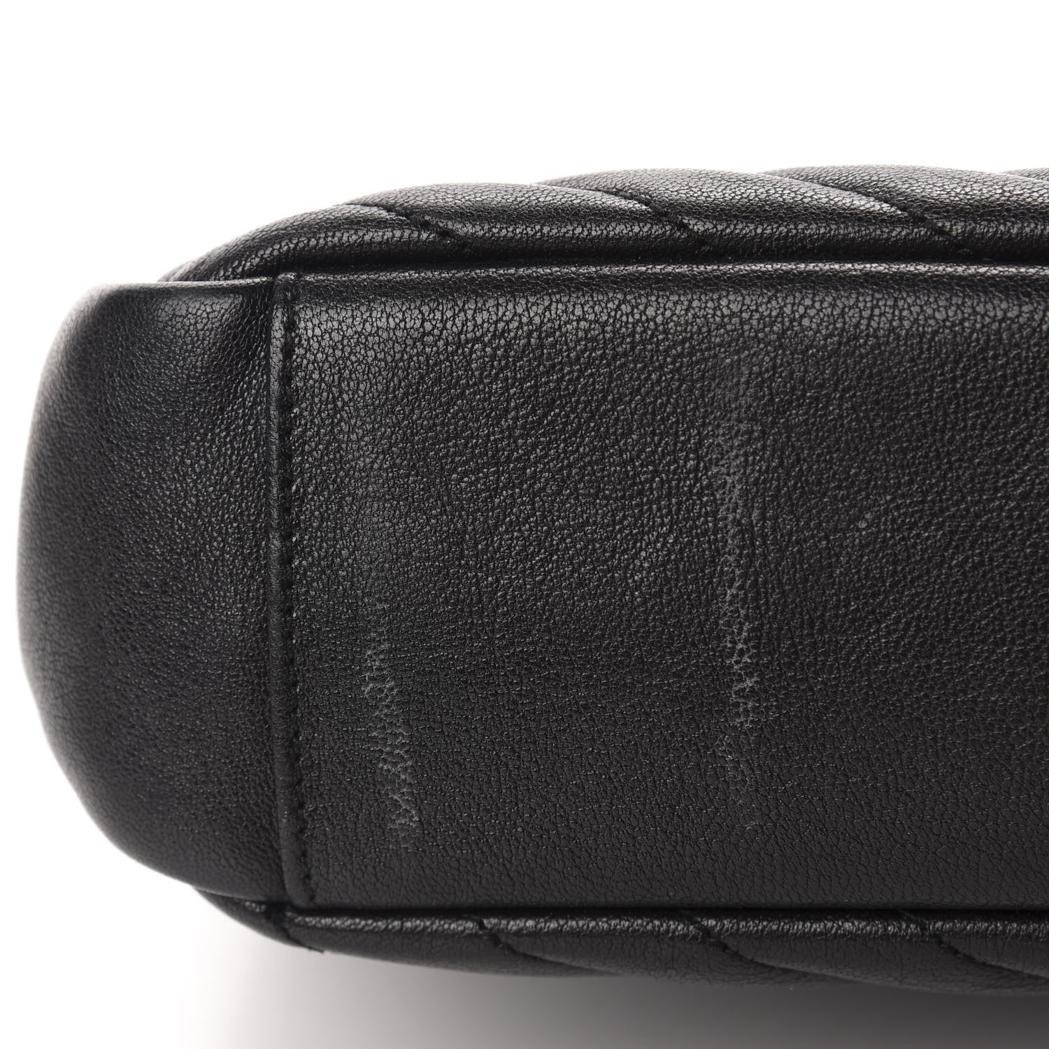 Saint Laurent Sheepskin Matelasse Chevron Monogram Large College Satchel Black 8 of 14